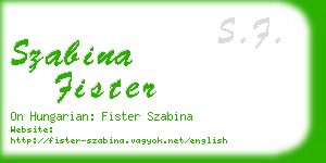 szabina fister business card